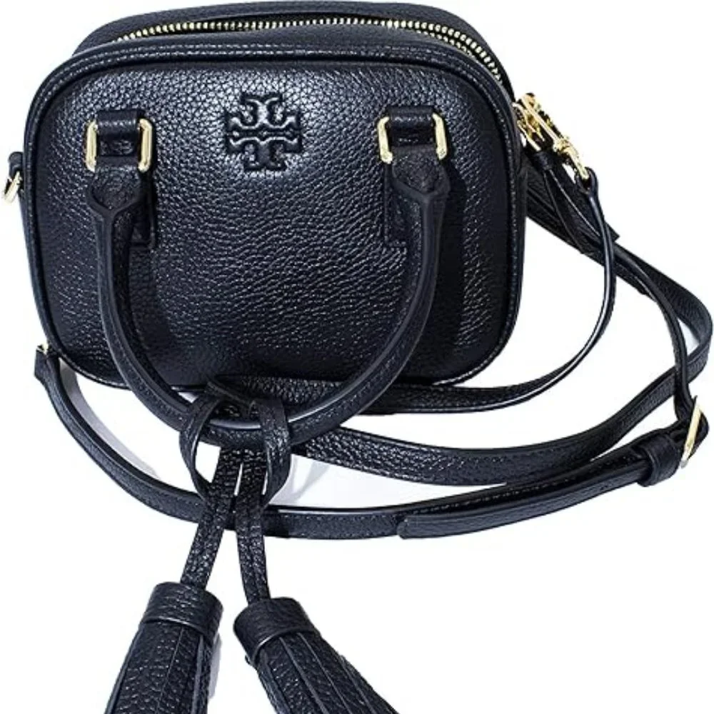 NEW! Tory Burch 74066 Black Thea Mini Gold Hardware Women's Satchel‎